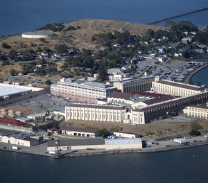 An aerial view of San Quentin State Prison on July 8, 2020, in San Quentin, California.