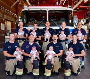 Gabrielle Costello, a spokeswoman for the fire department, said some of the dads are first-timers, while others have as many as four kids at home. (Photo/Tribune News Service, Rancho Cucamonga Fire District)
