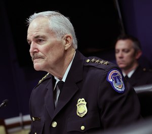 U.S. Capitol Police Chief J. Thomas Manger testifies before the House Appropriations Committee at the U.S. Capitol on March 29, 2023, in Washington, D.C.