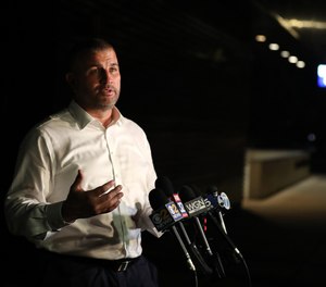 Chicago Fraternal Order of Police President John Catanzara speaks to the media on Oct. 13, 2021.