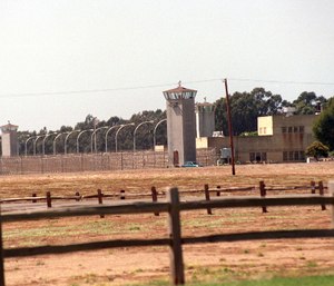 The Federal Correctional Institution in Lompoc, Calif., houses low- to medium-security inmates on the same grounds as the Lompoc Federal Prison Camp, here in a 1997 file image.