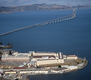 An aerial view of San Quentin State Prison on July 08, 2020, in San Quentin, California.