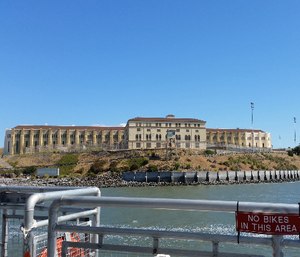 A ferry view of San Quentin prison.
