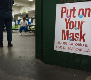 Inmates inside Men's Central Jail in Los Angeles can be seen in this April 2021 photo. To temper the coronavirus' spread in early 2020, state and local criminal justice agencies tried to lower jail and prison populations.