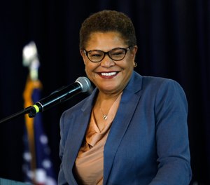 Mayor Karen Bass said she wants to boost hiring at the Los Angeles Police Department, which has lost hundreds of officers in the past three years.