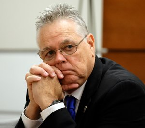 Former MSD School Resource Officer Scot Peterson sits at the defense table during closing arguments in his trial.