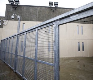 The recreation area for restricted housing unit inmates at SCI Phoenix. (Photo/Dan Gleiter of PennLive via TNS)
