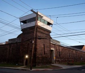 The exterior walls and towers of New Jersey State Prison in Trenton. (Photo/Michael Mancuso of NJ.com via TNS)