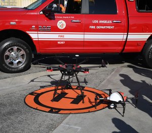 Drones, such as this one seen in Los Angeles in 2019, are proving to be a game changer for emergency responders who are increasingly using the technology to spot fires, detect toxic gas or to locate missing people or suspects, experts say.