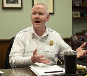 Deputy Fire Chief Martin Dyer talks about the creation of a task force regarding firefighter safety at City Hall on Friday.