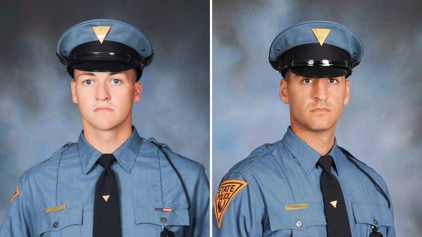 Troopers Kyle Gorman (left) and Pierre Haddad.