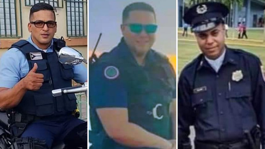 From left to right, Agent Luis A. Marrero-Díaz, Agent Eliezer Hernández-Cartagena, Agent Luis X. Salamán-Conde.