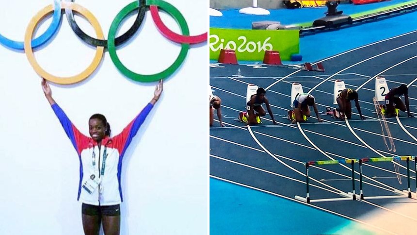 Officer Mulern Jean competes at the 2016 Rio Olympics (furthest on the right).