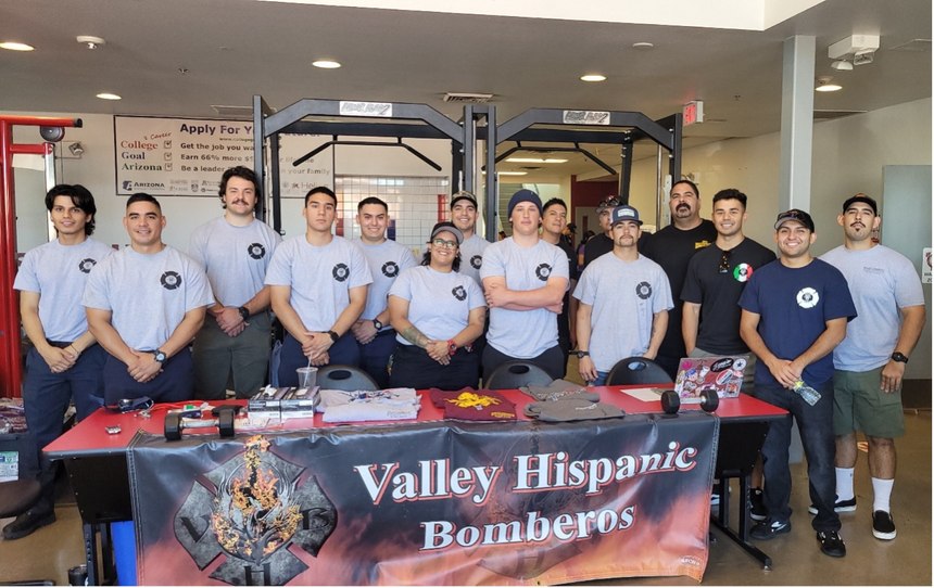 Sworn and associate VHB members at a community fair at Franklin Police and Fire High School in Phoenix.