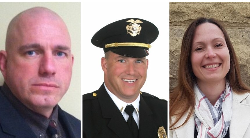 From Left to Right, Sergeant (Ret.) Robert Bemis, Chief David L. Lash and Anna Queiroz