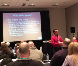 Attorney Doug Wolfberg explains the legal side of personnel management to EMS leaders.