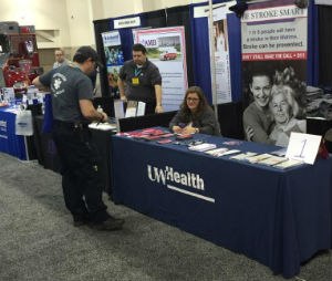 WEMSA Working Together attendee learns about stroke care.