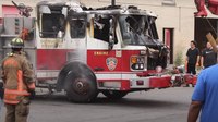 Video: N.Y. FFs respond to burning fire engine inside FD repair shop