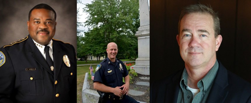 From Left to Right, Chief Thedrick Andres, Captain Brendan LaFlamme and Brian Churchill