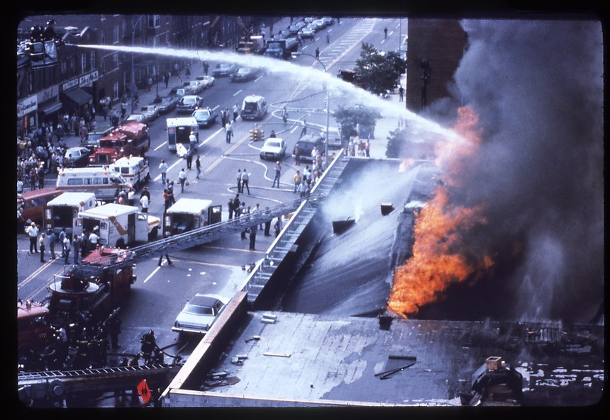 Many lines were placed in service to control the massive fire.