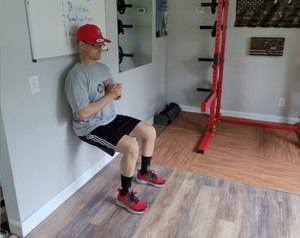 The wall sit is an isometric, quad- and glute-strengthening exercise.
