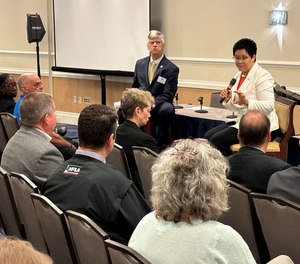 CFSI Executive Director Bill Webb and U.S. Fire Administrator Dr. Lori Moore-Merrell speak during a CFSI educational session.