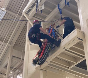 Transitioning from the safety of a working platform or surface over the edge and into descent mode is a foundational skill for rope rescue.
