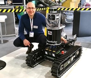 The SmokeBot utilizes gas sensors, radar, a laser scanner and a thermal camera to navigate through smoke and plot routes for firefighters. (Photo/Orebro University)