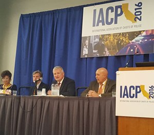 From left to right, Dr. Dianne McAdams-Jones, Dr. Brian Woodfield, Chief John King, and Chief Mike Brown.