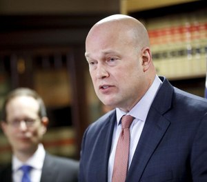Acting Attorney General Matthew Whitaker speaks during a news conference, Friday, Nov. 30, 2018, in Cincinnati. (AP Photo/John Minchillo)