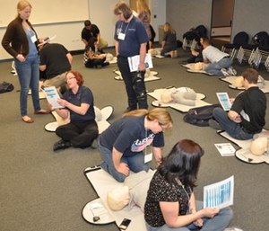 Dispatchers role-play in exercises designed to increase recognition of cardiac arrest and provision of CPR instructions over the phone.
