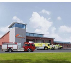 The Daviess County Fire Department buried its first time capsule in front of the new Owensboro-Daviess County Regional Airport Fire Station on Jan. 1. The capsule, which contains photographs, letters, equipment and other items, will be reopened in 40 years. (Photo/Daviess County Fiscal Court Facebook)