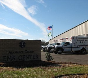 The ambulance was not responding to an emergency, according to the suit, and should have given Stutts' 1999 Ford SUV the right of way. (Photo/ Alamance County Emergency Medical Services)