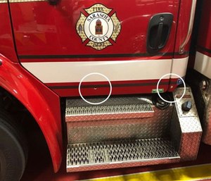 A Sarasota County ambulance sustained bullet holes after paramedics were shot at while on a call.