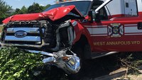 1 injured after ambulance stolen from FD crashes, suspect at large