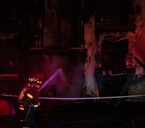 South Metro Fire Rescue responded to an apartment fire where several residents were reportedly trapped. Two people, including one firefighter, were hospitalized after the blaze.