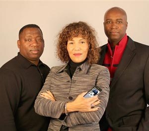 This undated handout photo shows creators of the Driving While Black app in Portland, Ore., from left, software developer James Pritchett, lawyers Mariann Hyland and Melvin Oden-Orr.