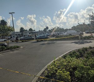 The parking lot and crime scene where an Atlantic Beach police officer was beaten unconscious July 16, 2020.