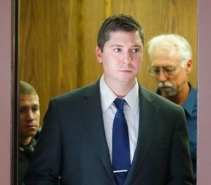 In this July 19, 2015, file photo, Ray Tensing arrives at court on the fourth day of jury deliberations in his murder trial, in Cincinnati. (AP Photo/John Minchillo, File)