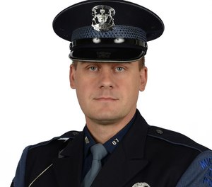 Trooper Joseph Ballone was honored for saving a woman from a potentially lethal overdose. (Photo/Michigan State Police)