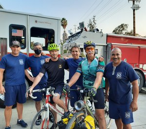 Riders prepare to start their trip Aug. 1 in order to arrive in New York City to commemorate the 20th anniversary of the Sept. 11 terrorist attacks.