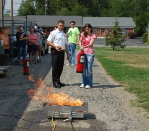 Make sure to speak to community members on their level, making connections be-tween the fire service equipment and tools they have at home.