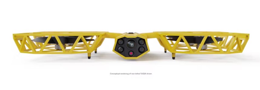 A conceptual rending of the TASER Drone.