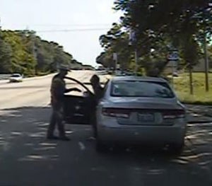 Frame from dashcam video provided by the Texas Department of Public Safety on July 10, 2015.