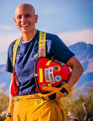 Baker encourages others to seek early detection of firefighter cancer. Photo courtesy of Laura Baker via ZiembaPhoto