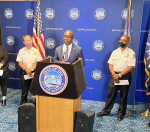 Buffalo Mayor Byron Brown at a press conference announces that Buffalo Police's new behavioral health unit will begin October 2020.