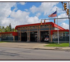 Buffalo firefighters were responding to a sprinkler malfunction at the Buffalo Grand Hotel.