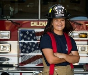Cadie-Marie Stapleton, 18, of Galena, has changed the course of history, becoming the first female volunteer firefighter with the Galena Fire Department. (Photo/City of Galena)