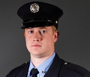 Firefighter Adam Cain was badly injured in an explosion while fighting a fire at a plant. (Photo/Clinton Fire Dept.)