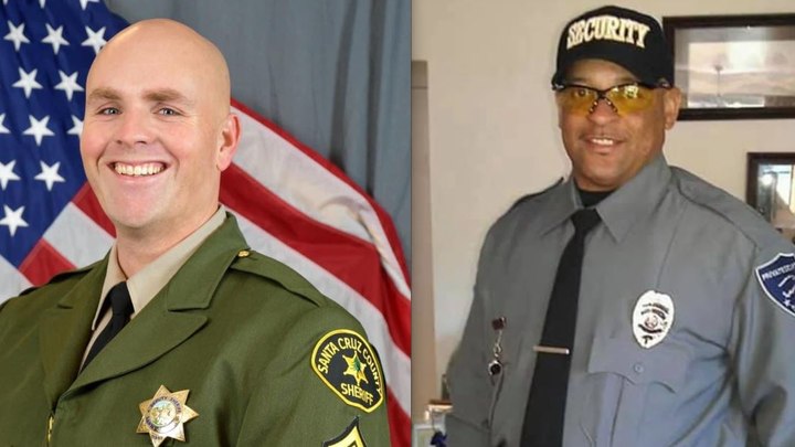 Sgt. Damon Gutzwiller, left, and Federal Protective Services Officer Patrick David Underwood.